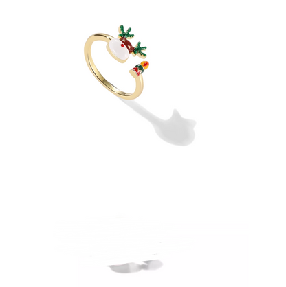 Christmas Elk Ring Female Niche Design Sense Cute Food Ring