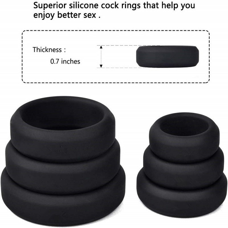 Silicone 6-piece Set Horseshoe Ring Scrotum Bondage Men