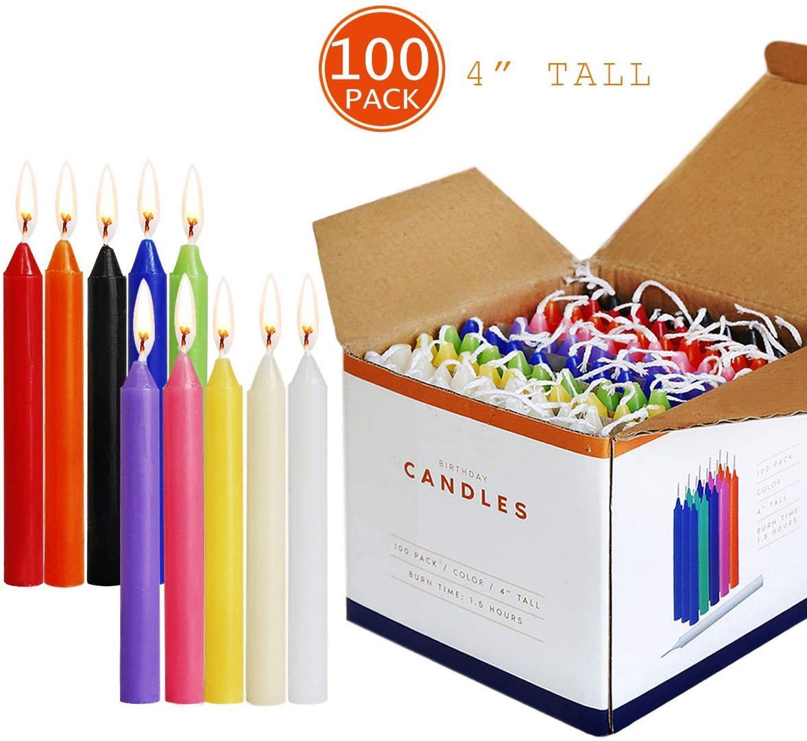 Christmas 100 Colorful Birthday Candles Smokeless And Tasteless Pole Candle