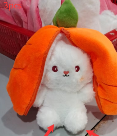 Wanghong Cute Transforms Into Strawberry Rabbit Doll Plush Toy