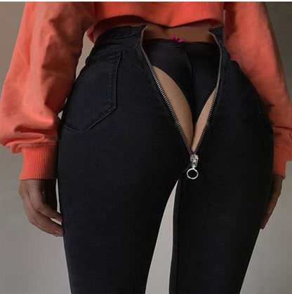 Women's Back Zipper Skinny Jeans