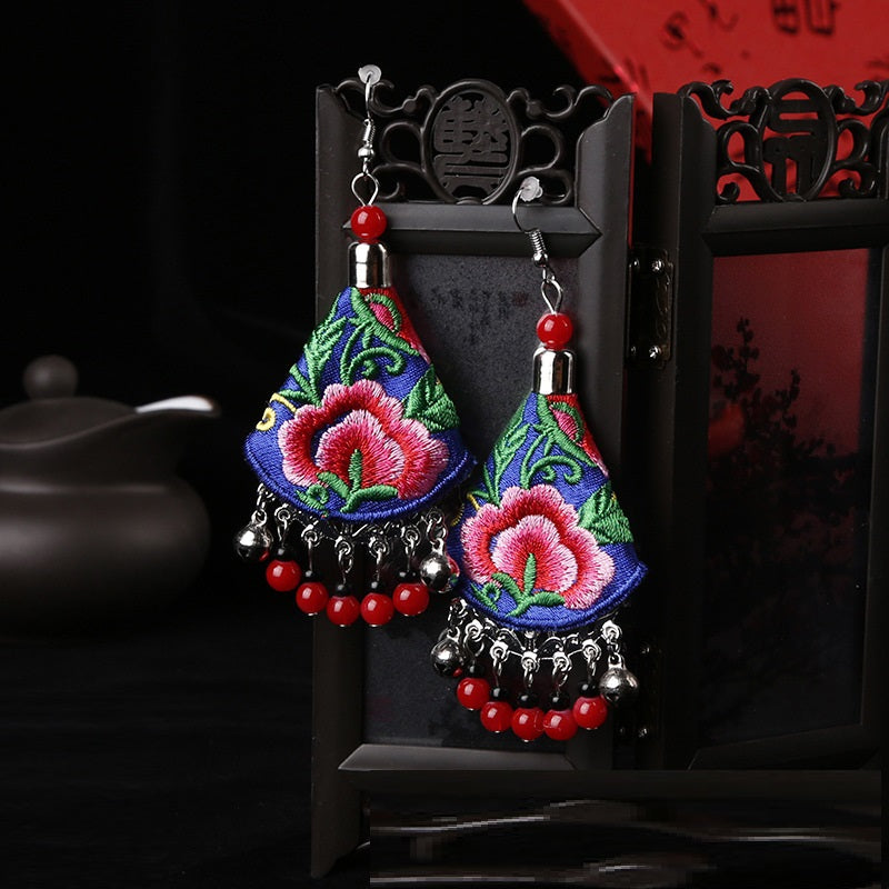 Ethnic Style Handmade Embroidery Earrings