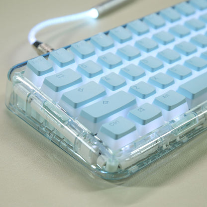 Double Skin Milk Pudding Transparent Key Cap Closed PBT Two Color OEM No Water Mouth 61 68 84 87 104 Etc