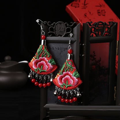 Ethnic Style Handmade Embroidery Earrings