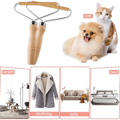 Hair Remover Dog Fur Remover Manual Sweater Dry Cleaner Clothes Stick Dog Cat Hair Remover With Wooden Handle Pet Supplies