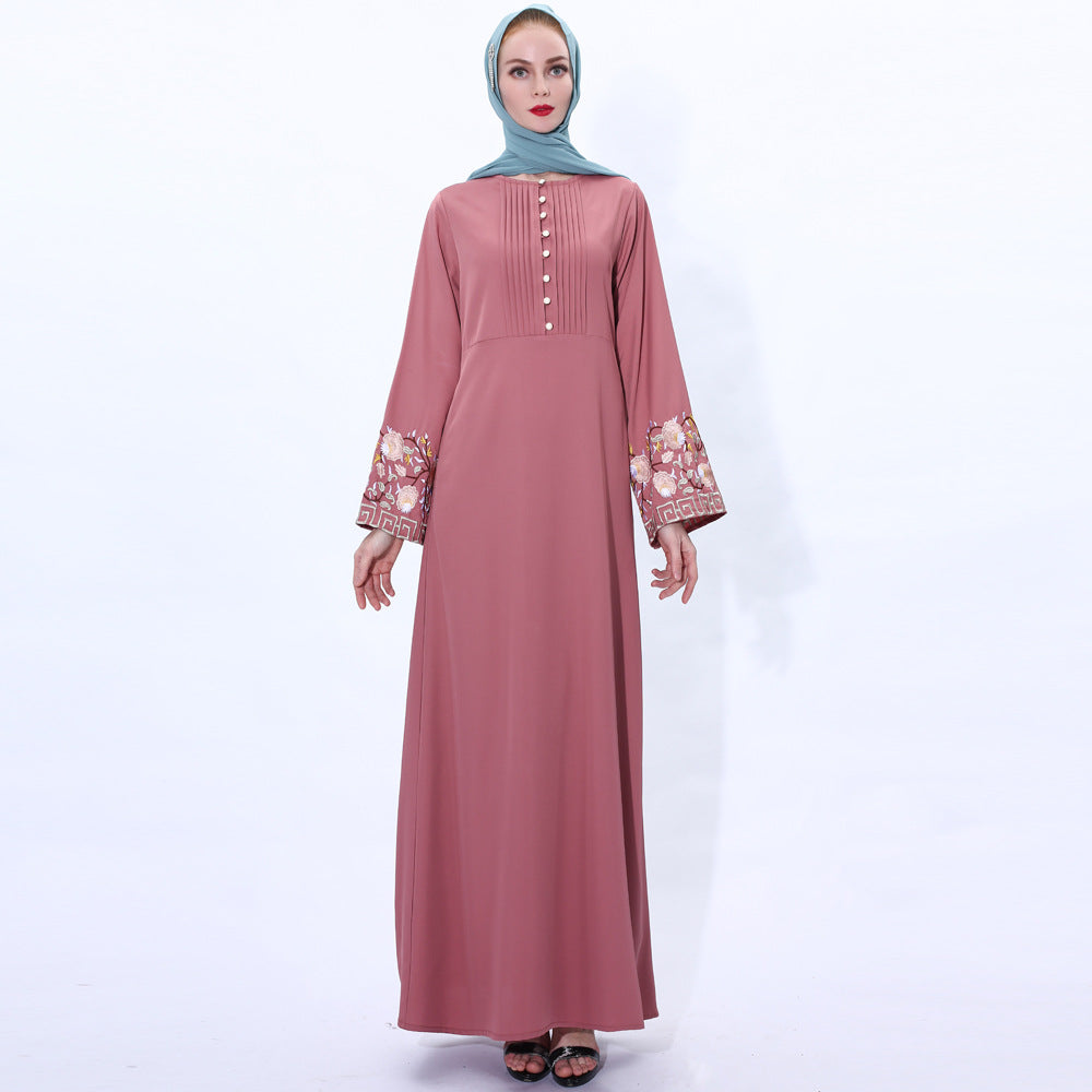 Retro slim Muslim women's dress summer