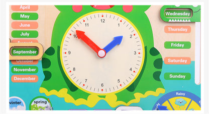 Montessori Wooden Toys Baby Weather Season Calendar Clock Time Cognition Preschool Educational Teaching Aids Toys For Children