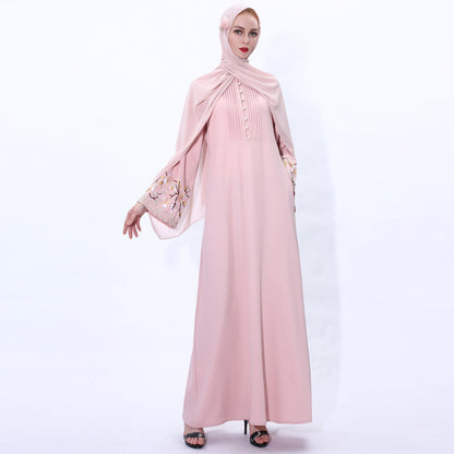 Retro slim Muslim women's dress summer