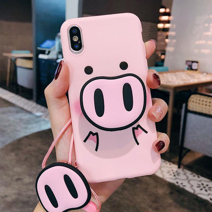 Compatible With  Compatible With , Funny Cartoon PigCase For  X XS Max XR Case For7 6s 8 8 Plus Cover Cute Nose Soft Back Cases Animal Capa