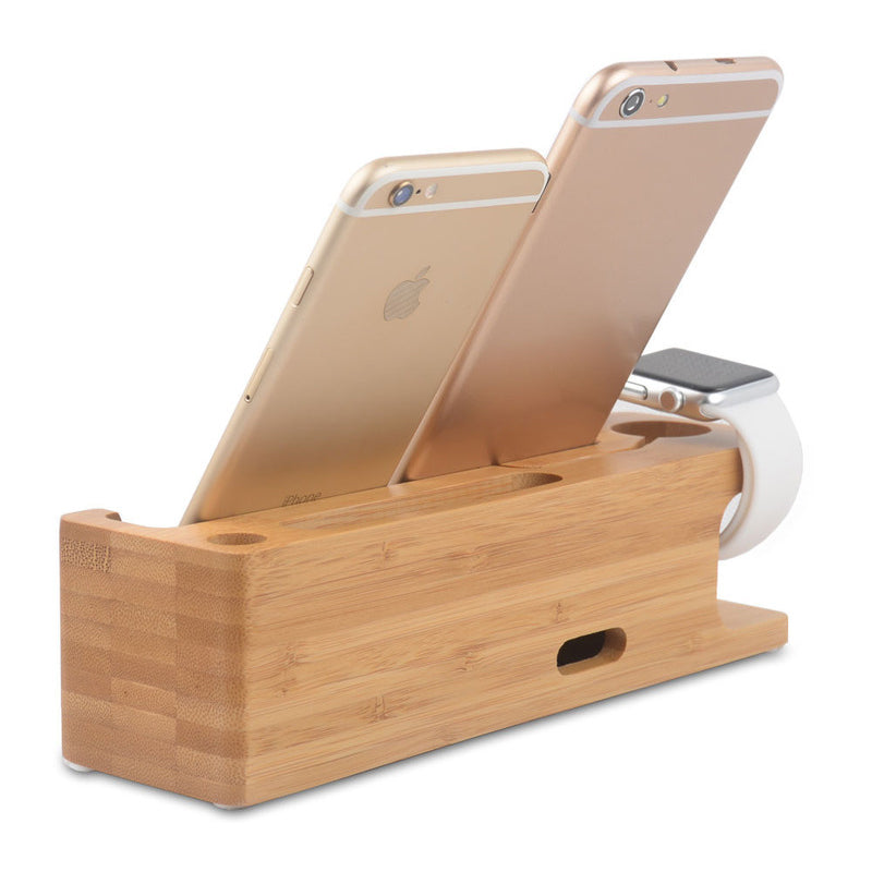 Wooden Charging Station Phone Holder