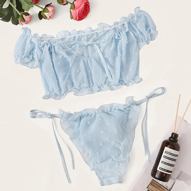 Bowknot strapless underwear set