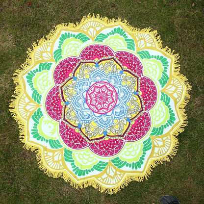 Round Printed Bath Towel Beach Towel Yoga Mat