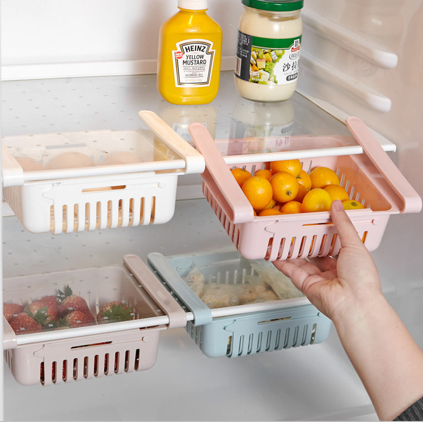 Refrigerator Storage Basket Stretchable Multifunction Kitchen Refrigerator Storage Box