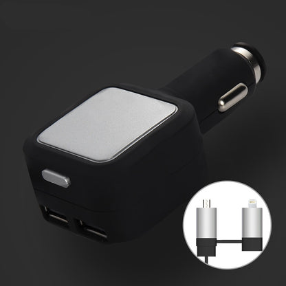 2 in 1 Dual USB  Retractable Car Charger