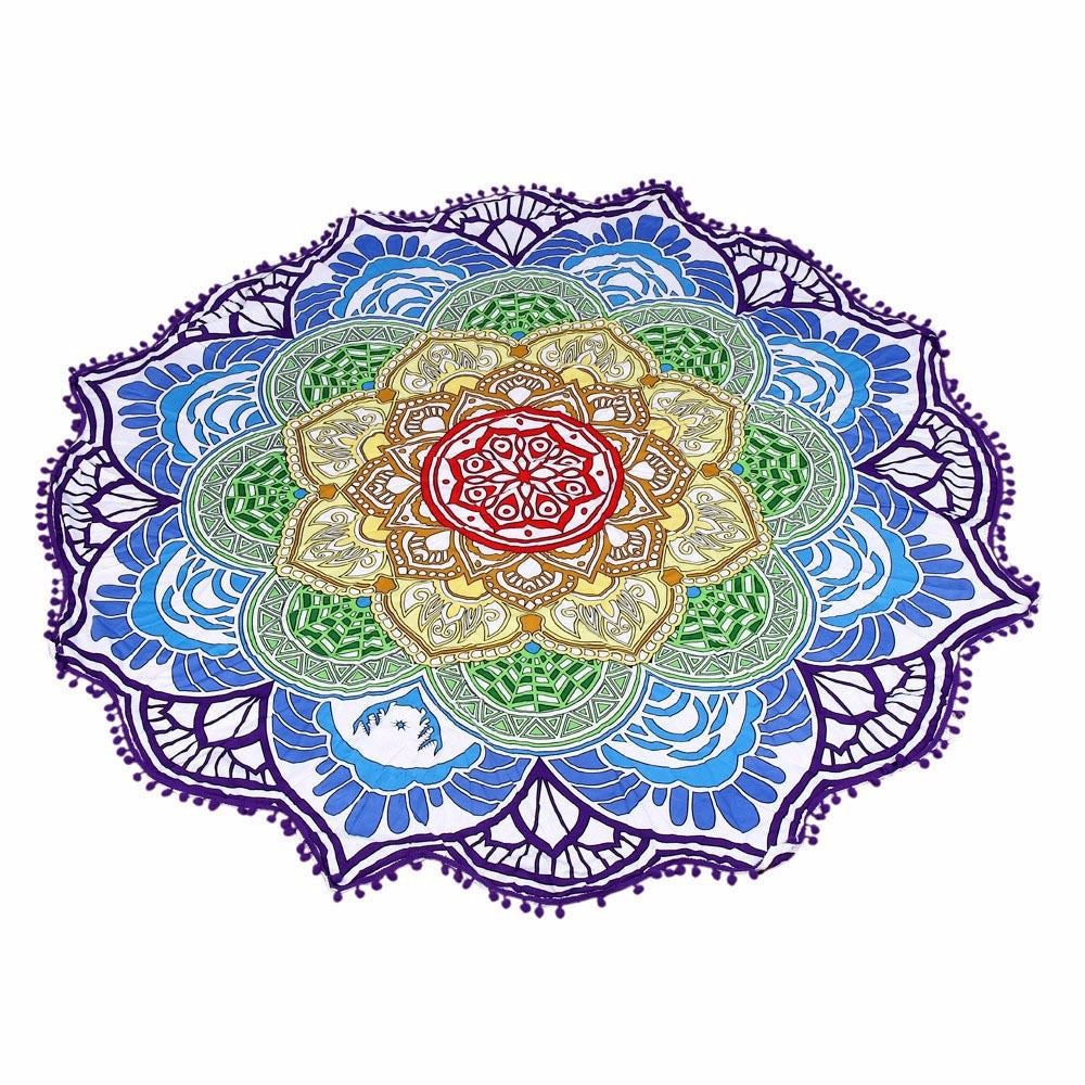 Round Printed Bath Towel Beach Towel Yoga Mat