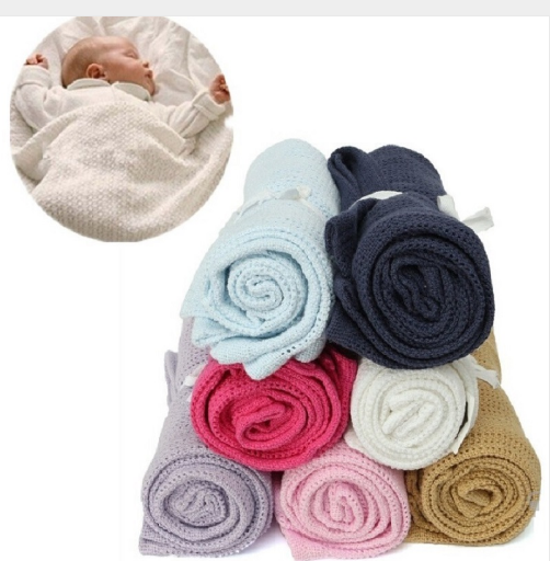 Giol Me Num Newborn Baby Blankets Super Soft Cotton Crochet Summer Candy Color Prop Crib Casual Sleeping Bed Supplies Hole Wrap