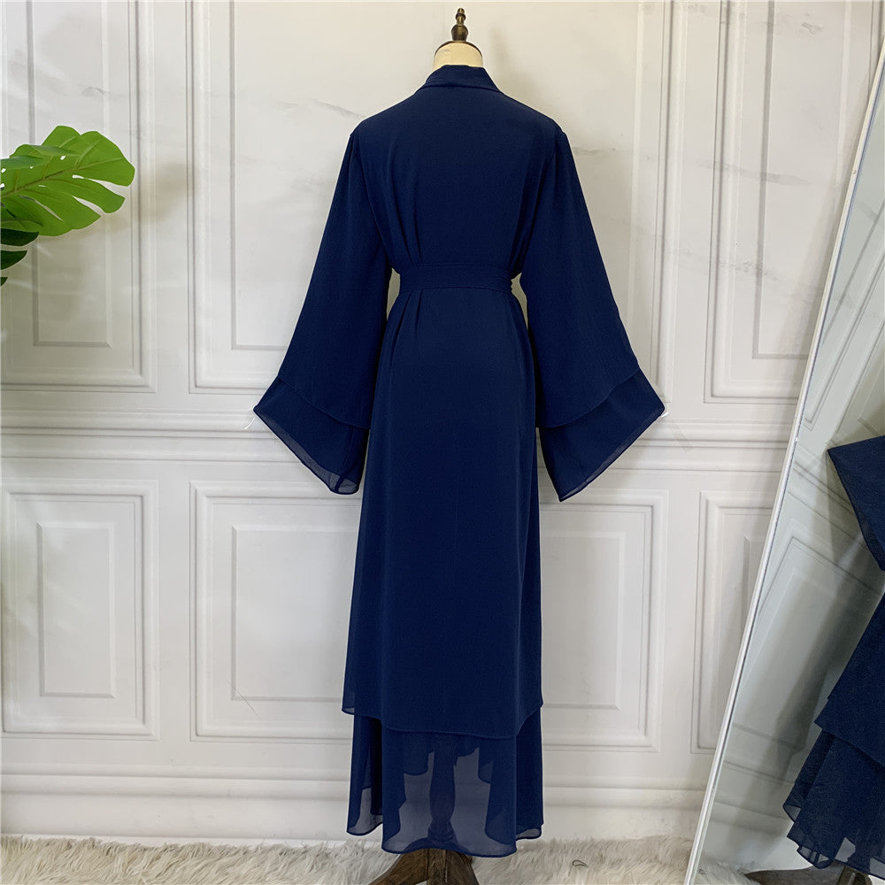 Fashionable Muslim Cardigan Chiffon Robe