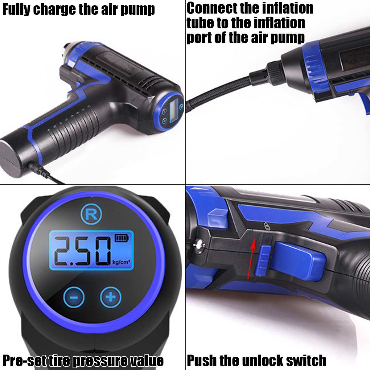 Wireless Charging Portable Multi-function Vehicle Household Pump Electric Car Tire Air Pump