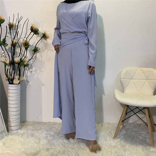 Siamese Wide Leg Pants Muslim Suit