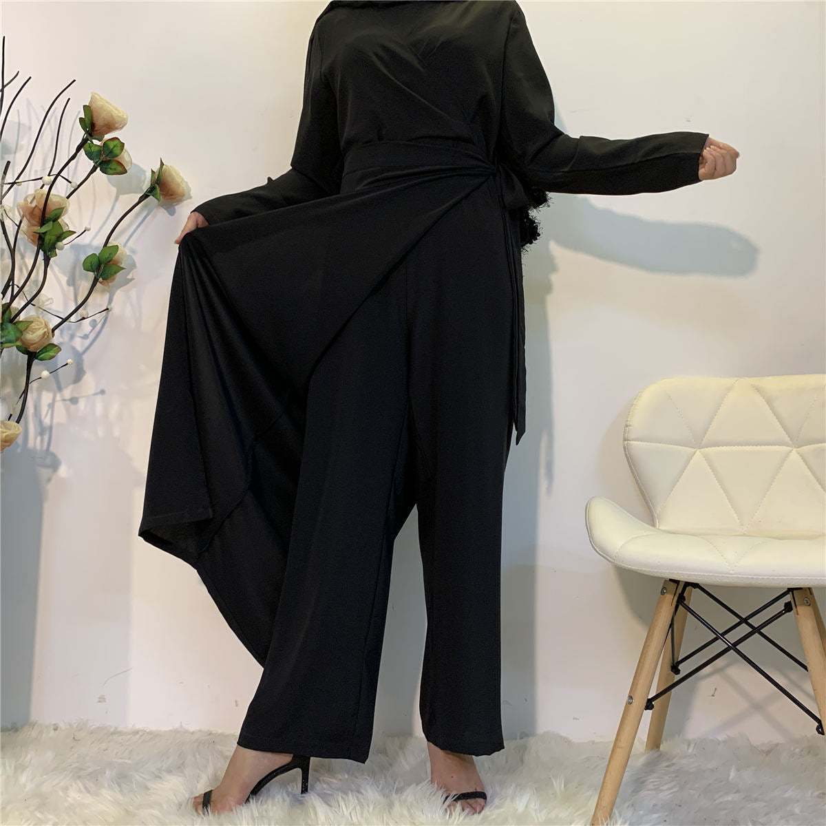 Siamese Wide Leg Pants Muslim Suit