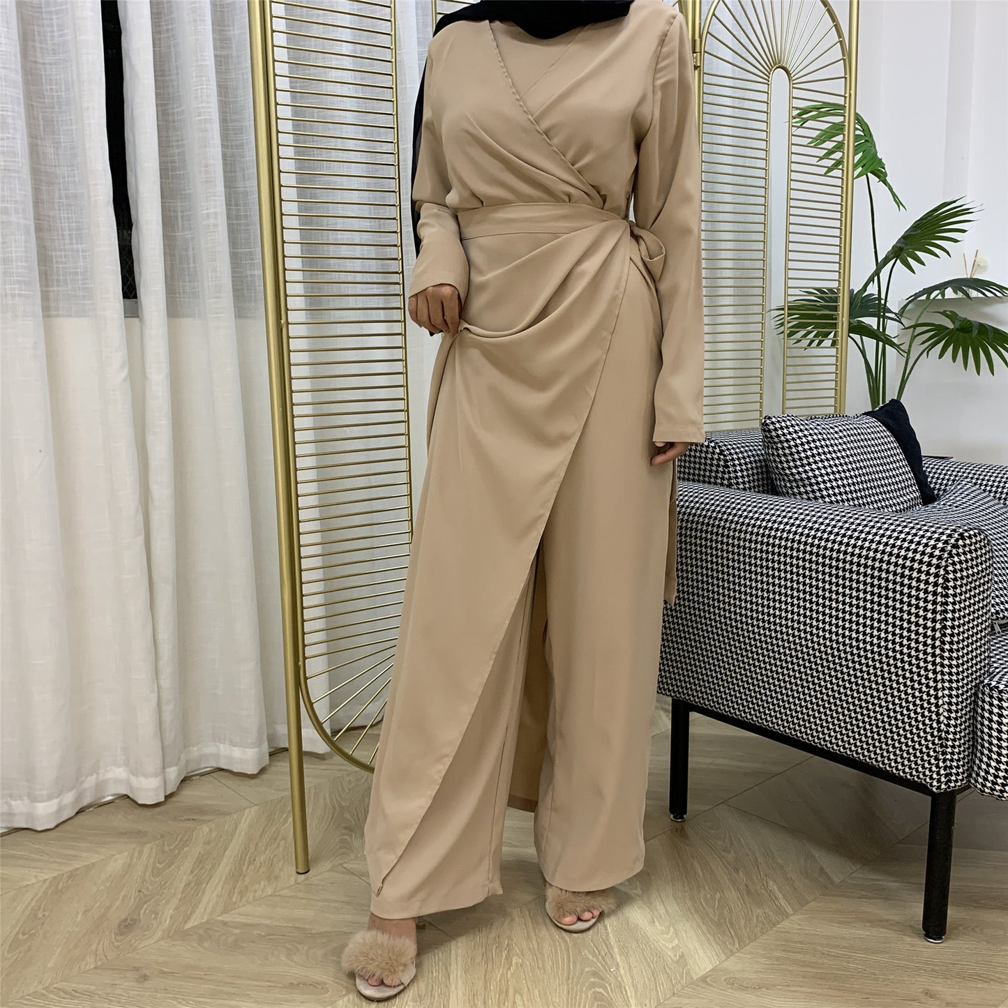 Siamese Wide Leg Pants Muslim Suit