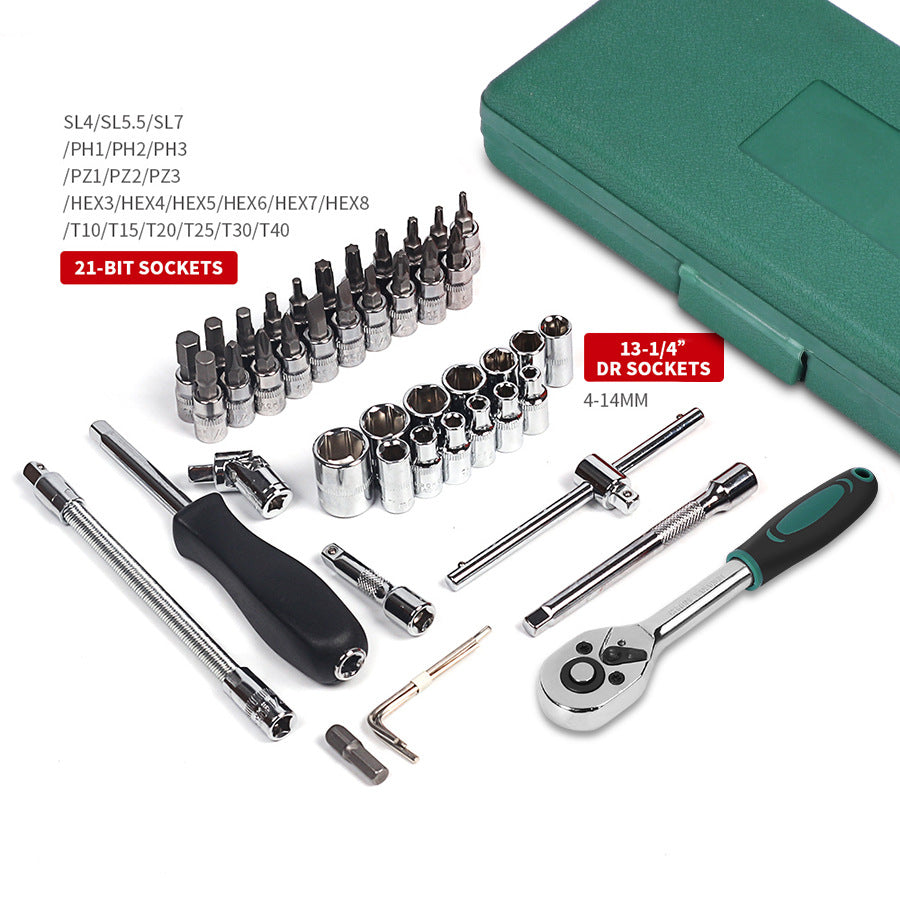 Car Repair Tool 46pcs Inch Socket Set Car Repair Tool Ratchet Torque Wrench Combo Tools Kit Auto Repairing Tool Set