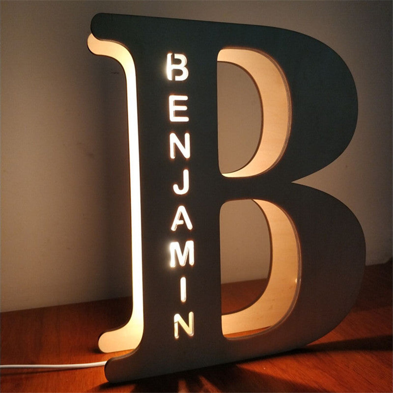 Wooden Letter Lamp Pendulum Lamp Personalized Custom Decorative Lamp