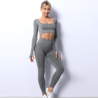 Yoga Clothing Suit Knit Autumn And Winter Low-cut Fitness
