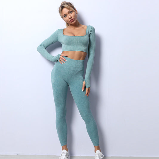 Yoga Clothing Suit Knit Autumn And Winter Low-cut Fitness