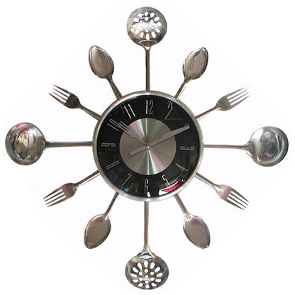 Stainless Steel Knife And Fork Kitchen Decoration Clock