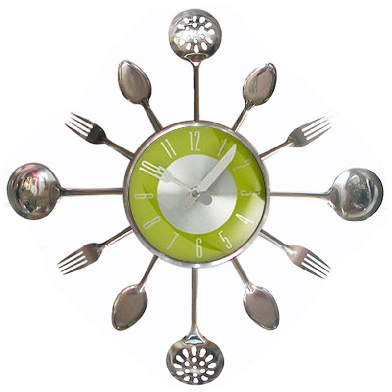 Stainless Steel Knife And Fork Kitchen Decoration Clock