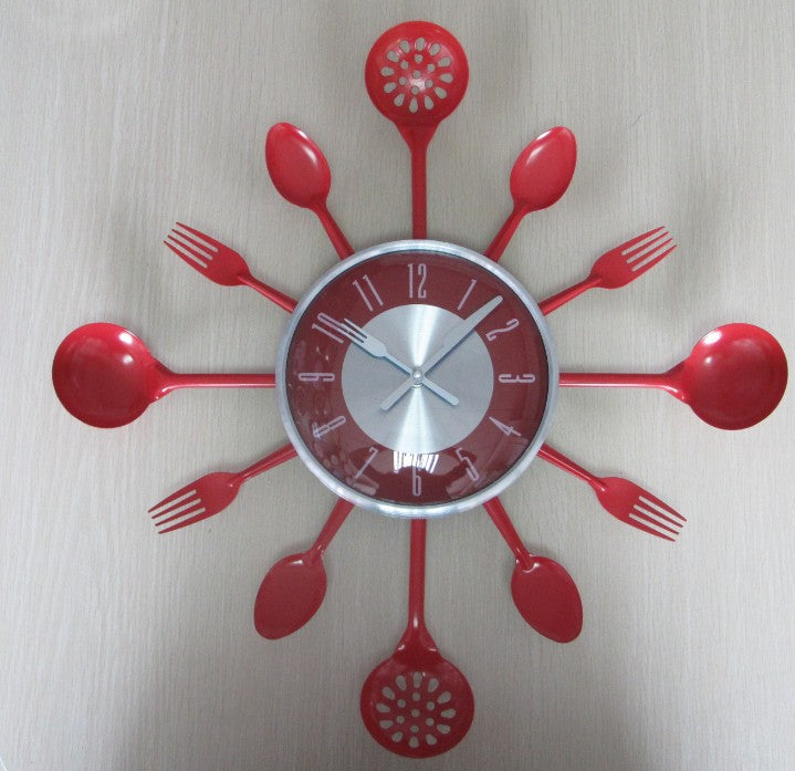 Stainless Steel Knife And Fork Kitchen Decoration Clock