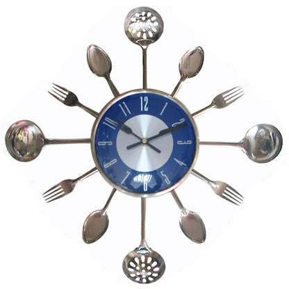 Stainless Steel Knife And Fork Kitchen Decoration Clock