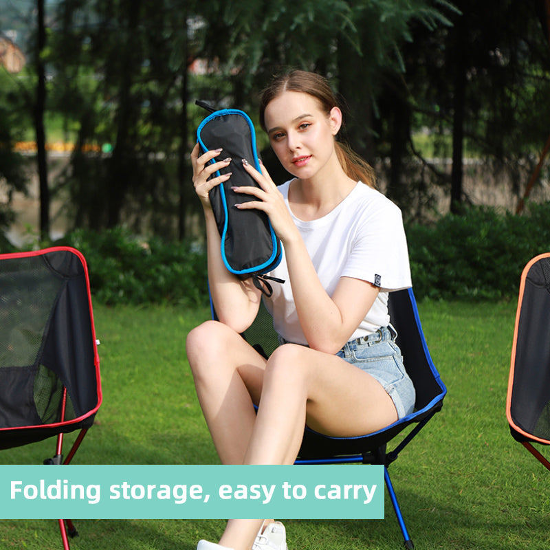 Ultralight Outdoor Folding Camping Chair Picnic Foldable Hiking Leisure Travel Beach Backpack Moon Chair Portable Fishing Chair