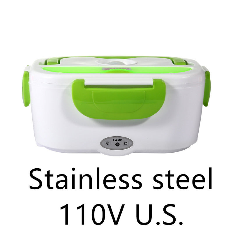 Kitchen Electric Heated Lunch Box Stainless Steel School Car Picnic Food Heating Heater Food Warmer Container