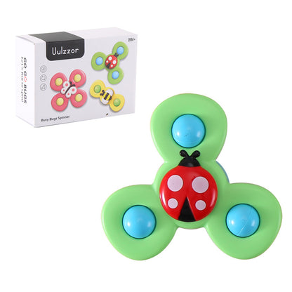 Kids Gyro Insect Sucker Spinner Rattle Bathroom Bath Toys Table Dinner Appease Toys for Baby Toddlers