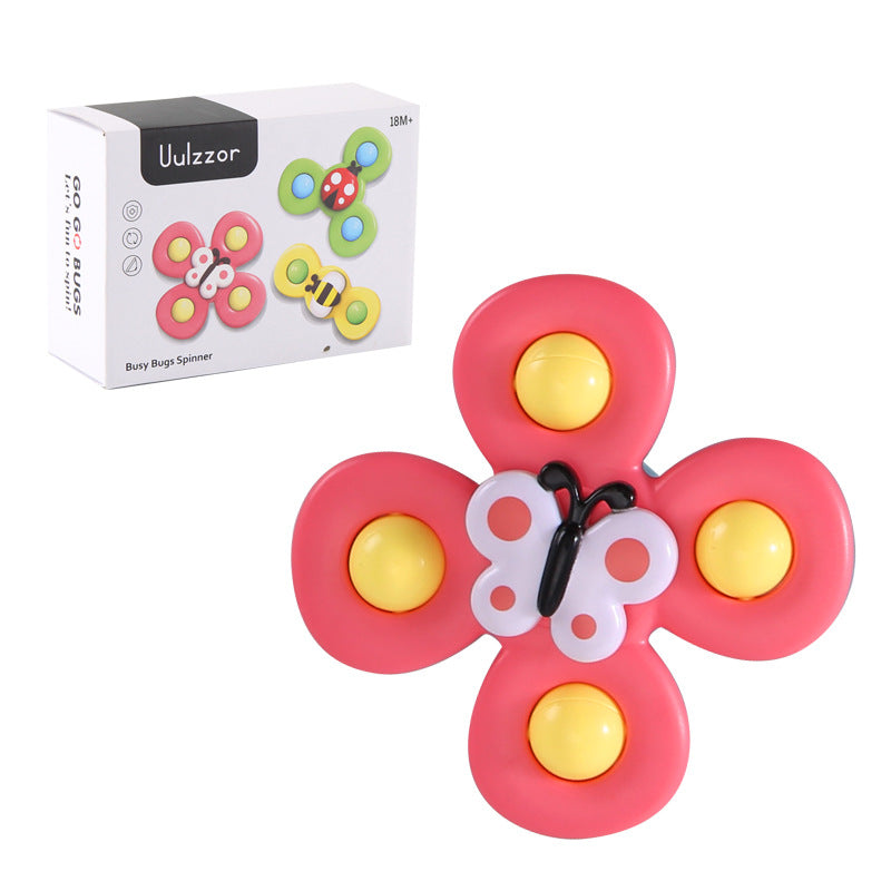Kids Gyro Insect Sucker Spinner Rattle Bathroom Bath Toys Table Dinner Appease Toys for Baby Toddlers