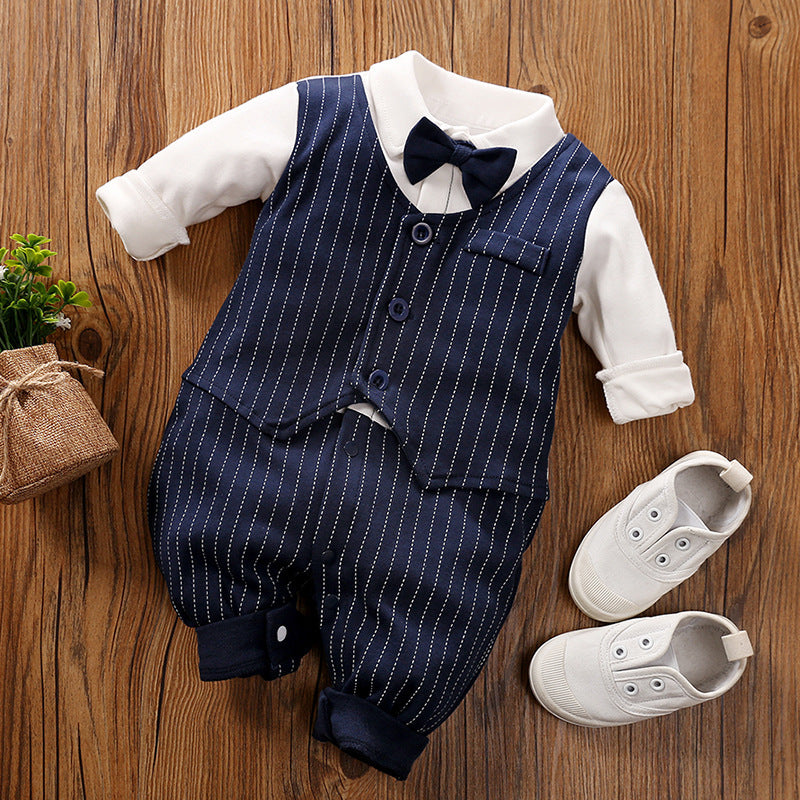 Baby Jumpsuit Spring And Autumn Models Foreign Trade Gentleman Baby Clothes Long-Sleeved Baby Clothes Baby Clothes