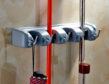 Plastic Mop Hook Wall Hanging Multifunctional Card Holder Drop Mop Rack Bathroom Broom Hanger