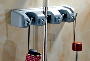 Plastic Mop Hook Wall Hanging Multifunctional Card Holder Drop Mop Rack Bathroom Broom Hanger