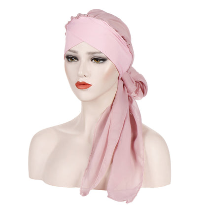 Turban Hat Hijab Cap Cancer Muslim Women Head-Scarf Wrap Beanie Bandana Flower Print