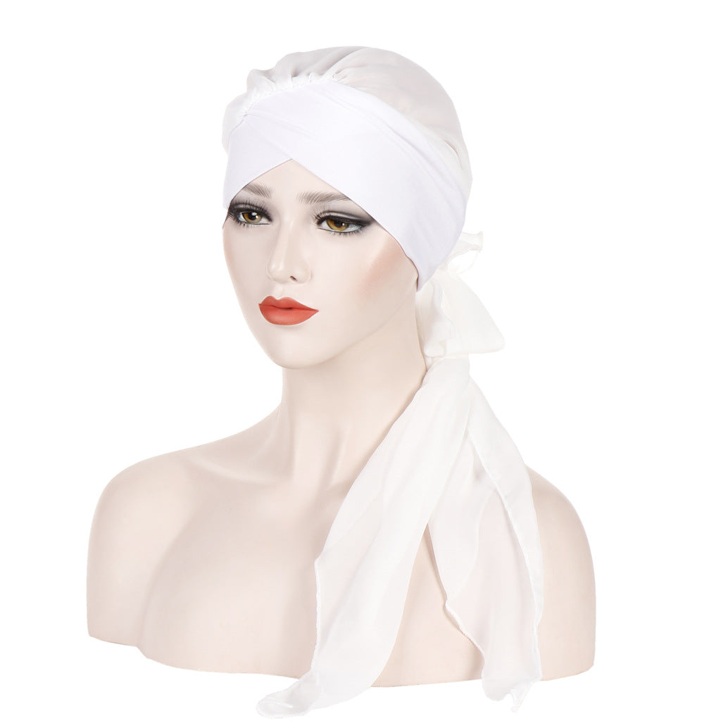 Turban Hat Hijab Cap Cancer Muslim Women Head-Scarf Wrap Beanie Bandana Flower Print