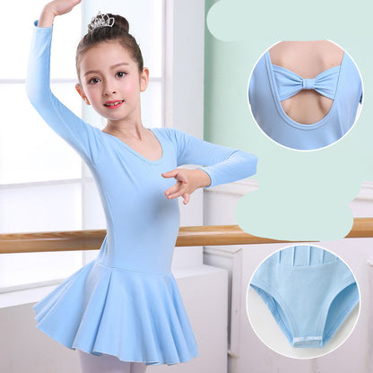 Children's Dance Clothes, Girls' Practice Clothes, Girls Short-sleeved Tutu