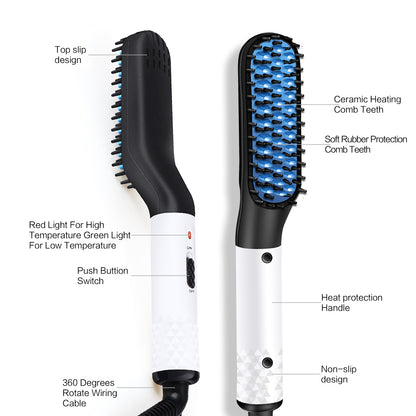 Multifunctional Hair Straightener Hair Comb Brush Men Beard Straightener Straightening