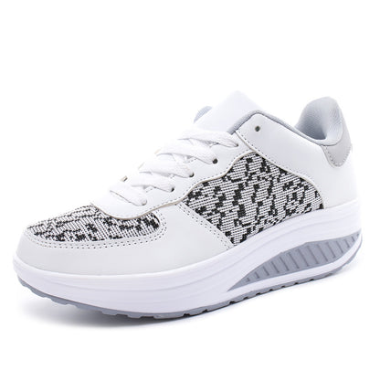 Women's Shoes, Flying Woven Leather Shoes, Sports Platform Shoes, Student Platform Shoes