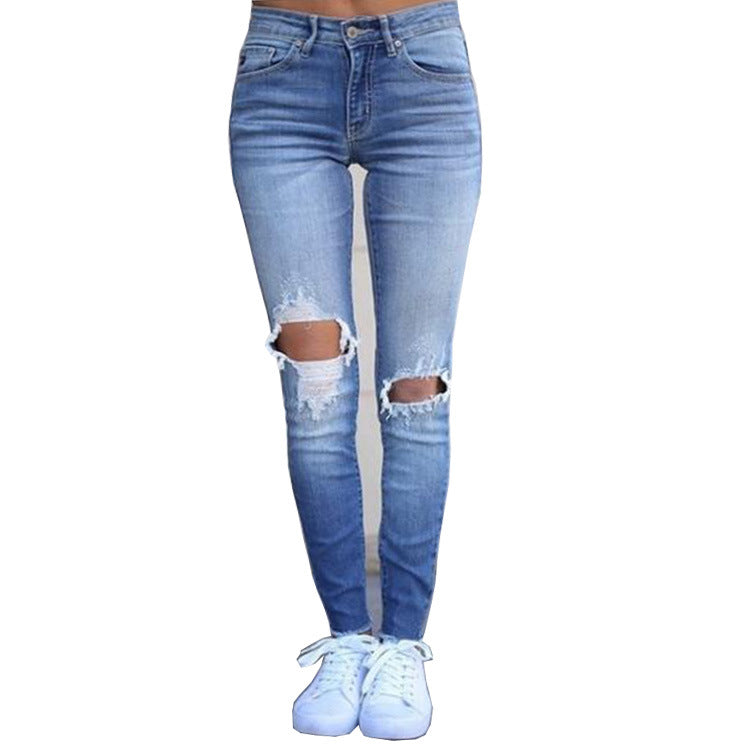 Women's Jeans With Ripped Tassels