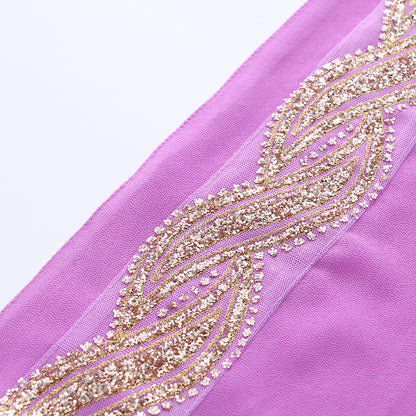 Muslim Chiffon sprinkled gold long scarf