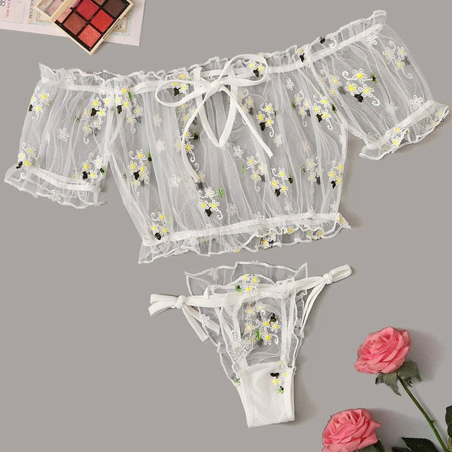 Bowknot strapless underwear set