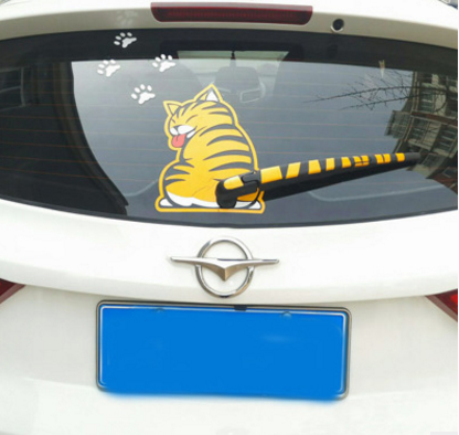 The rear window of the foreign trade will move. The rear window cat's rear window wiper is suitable for reflective car stickers and stickers.