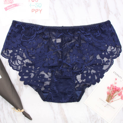 Transparent mesh lace seamless underwear